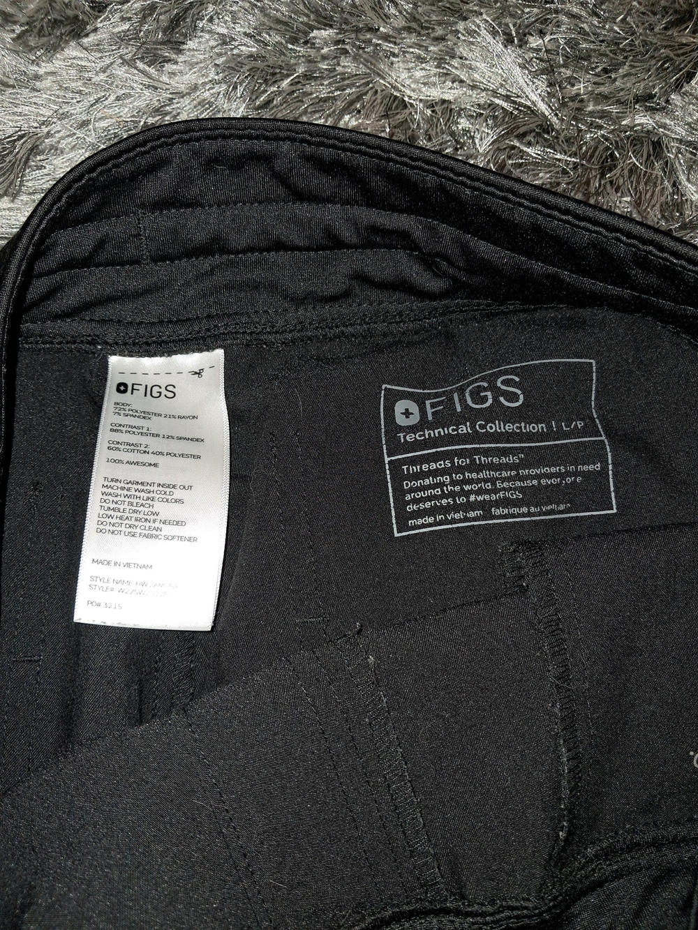 FIGS Womens Black Jogger Scrub Pants Technical Collection LP - Picture 2 of 3